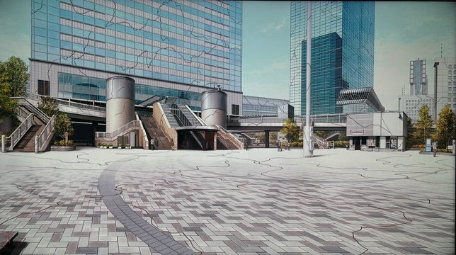 Station platform in the opening animation